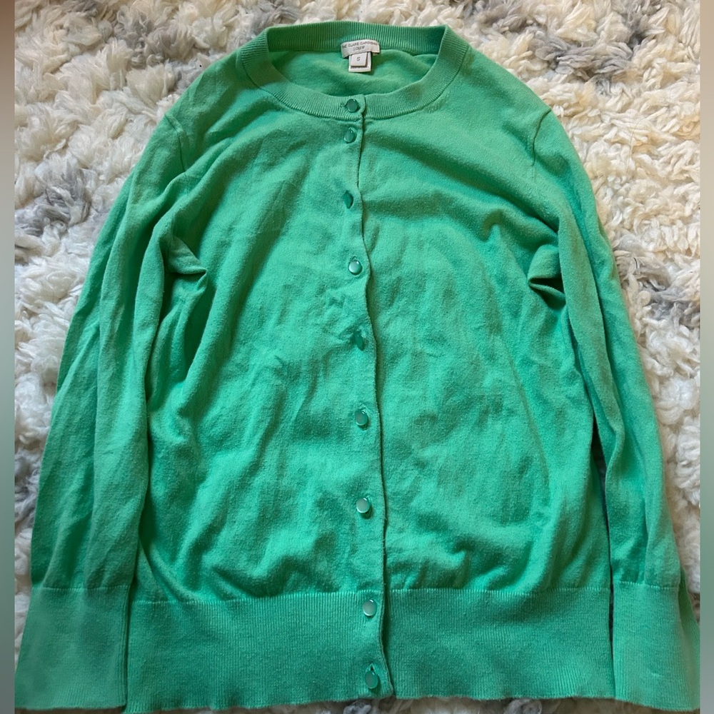 J. Crew Vibrant Green Cardigan Sweater
